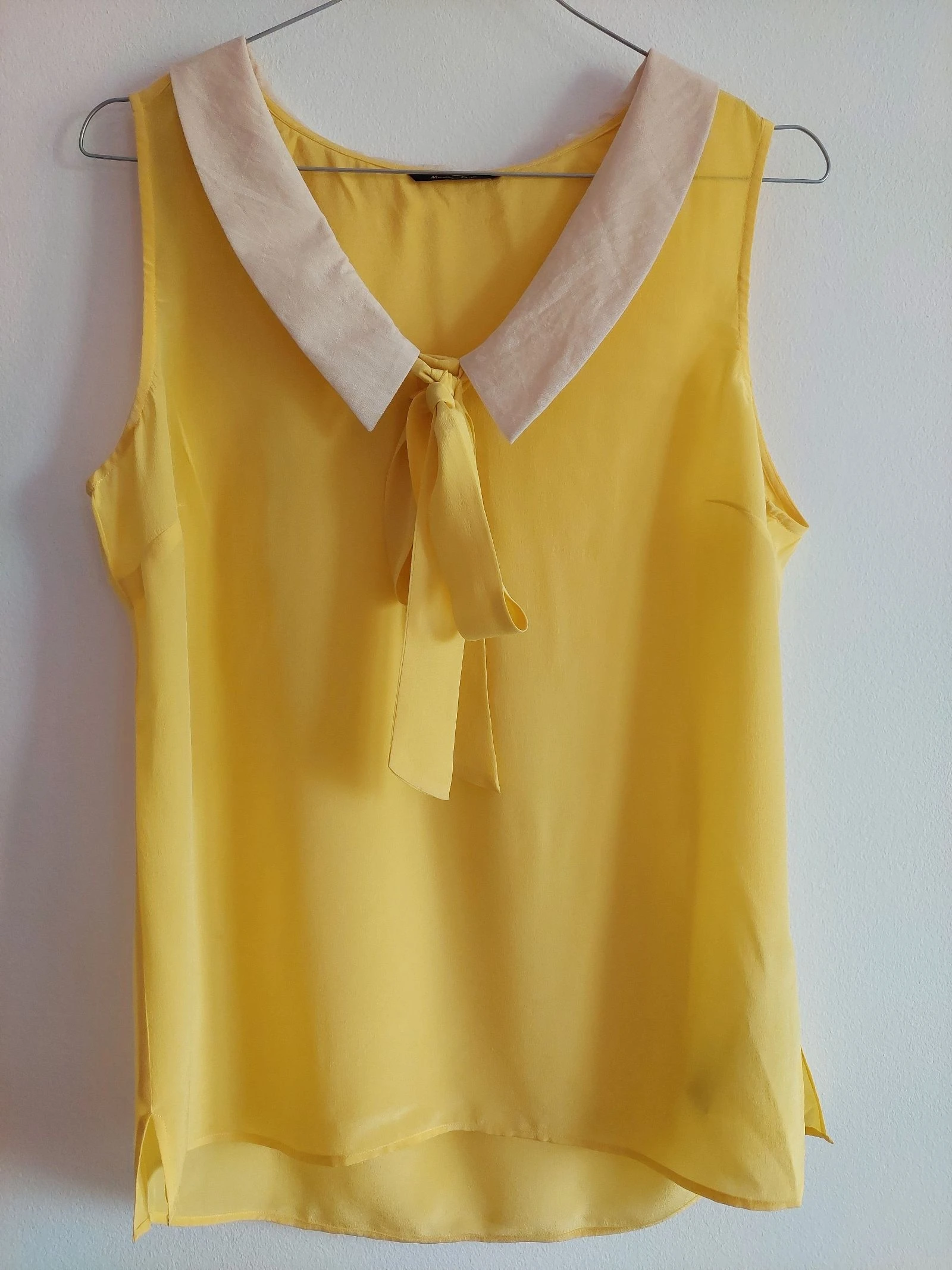 Massimo Dutti Blusa de Seda Amarela – photo 2